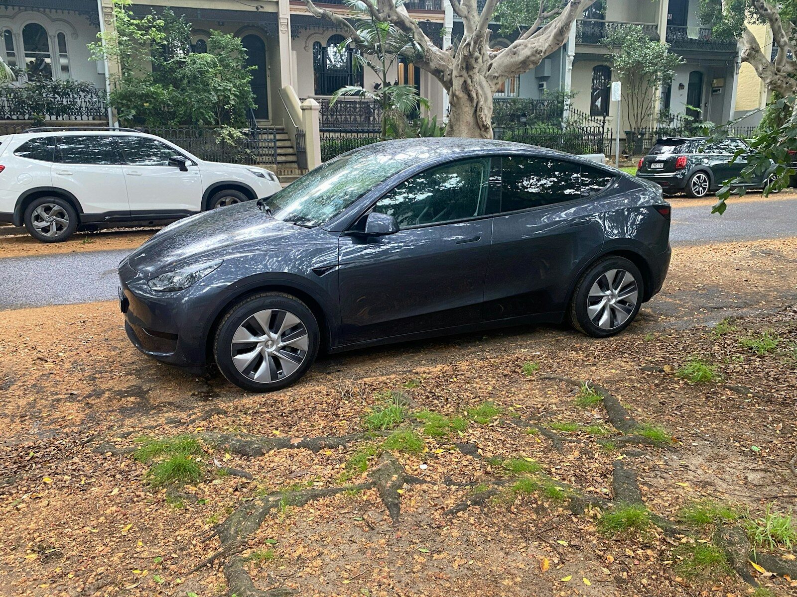a car parked on the side of the road